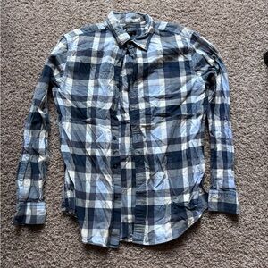 Men’s Flannel Banana Republic Blue and White Checkered Shirt
